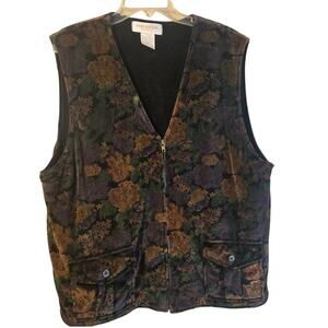 Jones New York Sport Floral Vest, Size 2X – Cozy Vintage Layering Piece [0387]
